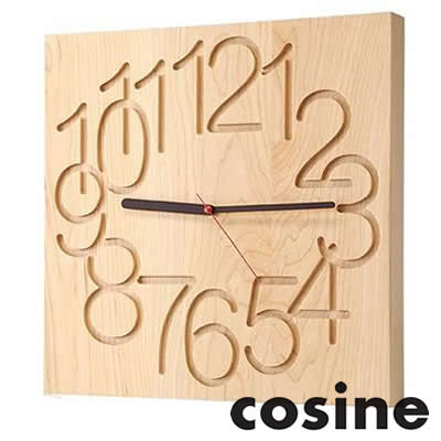cosine (コサイン) 掛け時計 MUKU時計 (大) CW-09 [メープル]