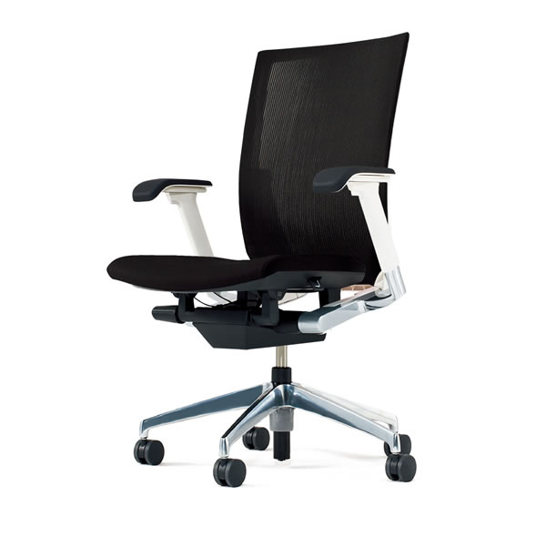 ヴェントチェア （ Vento chair ） KE-837JA-ZWT1T5 ストライプレイヤーファブリック （ランバーサポートなし）/可動肘付/アルミ脚（アルミミラー） ［ZW×T5_グレーT］