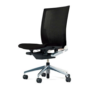 ヴェントチェア （ Vento chair ） KE-860JA-ZWT1T2 ストライプレイヤーファブリック （ランバーサポート付）/肘なし/アルミ脚（アルミミラー） ［ZW×T2_オフブラックT］