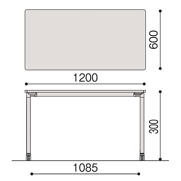 アクティブフィールドSC 長方形 ローテーブル 床座 H30cm ［W9/ホワイトW］