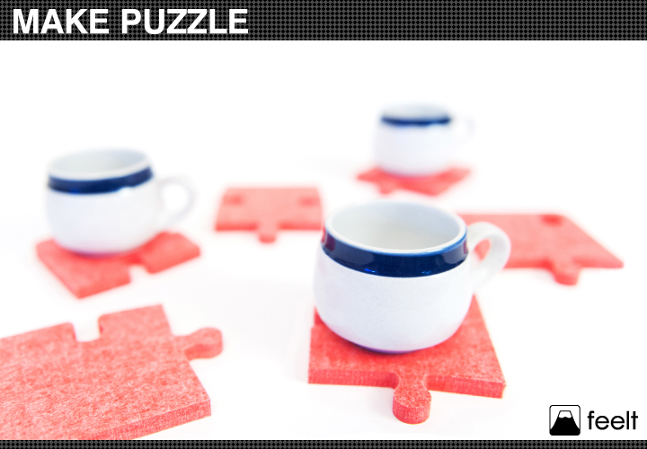 コースター feelt MAKE PUZZLE(6枚1セット)