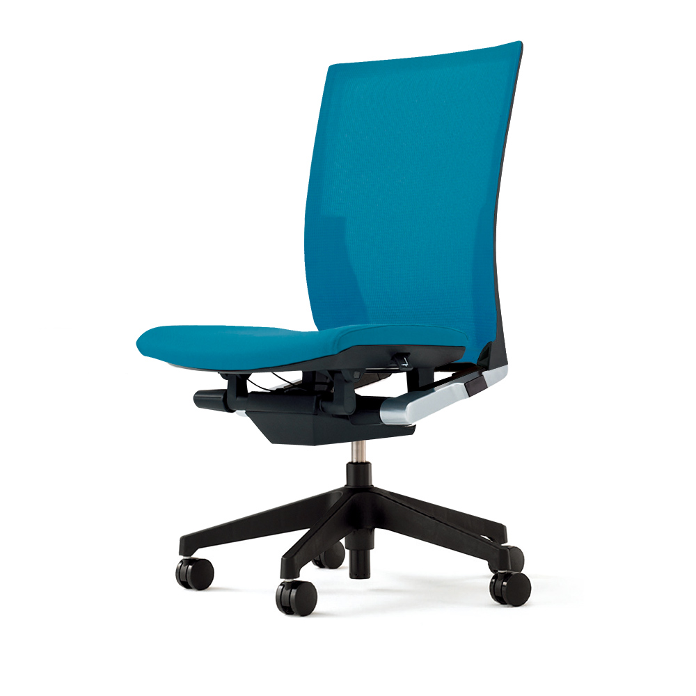 ヴェントチェア （ Vento chair ） KE-830JV1-T1A3 プレーンメッシュ （ランバーサポートなし）/（ブラックT）/肘なし/樹脂脚 ［ストロングブルー］