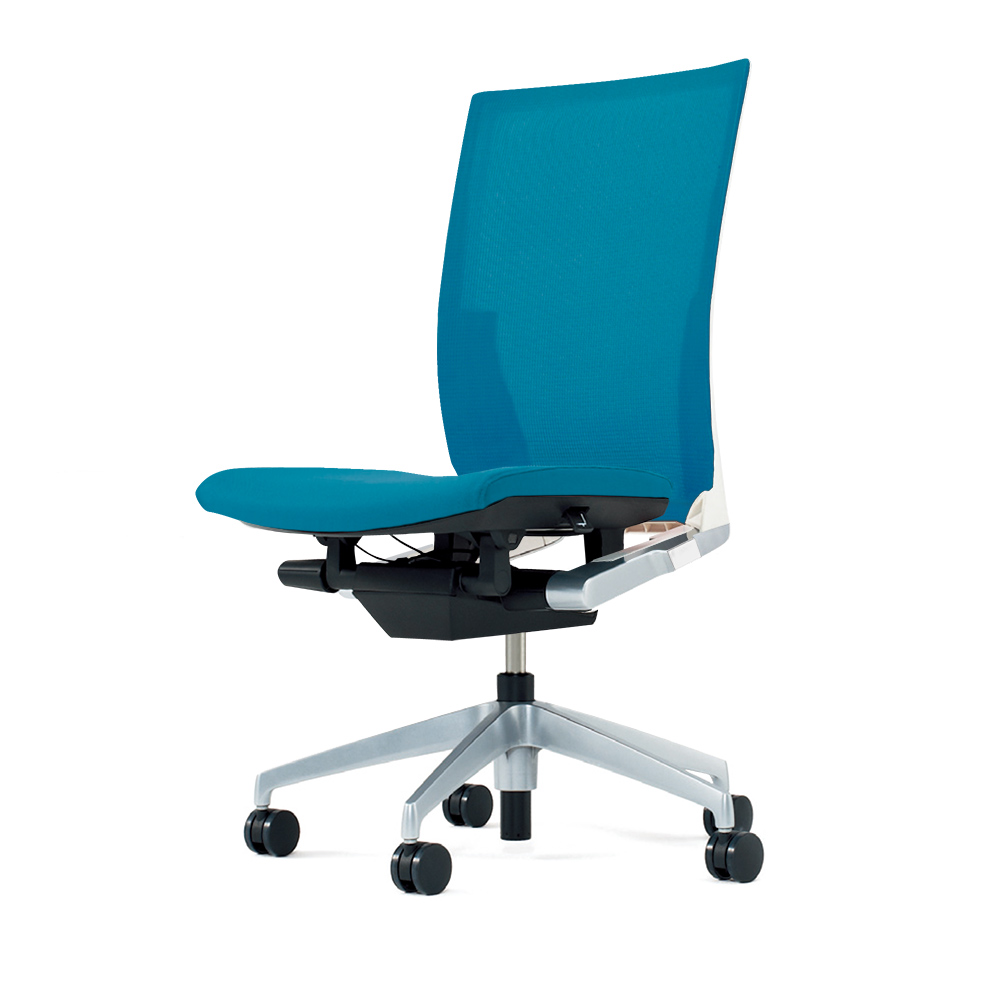 ヴェントチェア （ Vento chair ） KE-830JV1-ZLA3 プレーンメッシュ （ランバーサポートなし）/肘なし/アルミ脚（シルバーメタリック） ［ZL×ストロングブルー］