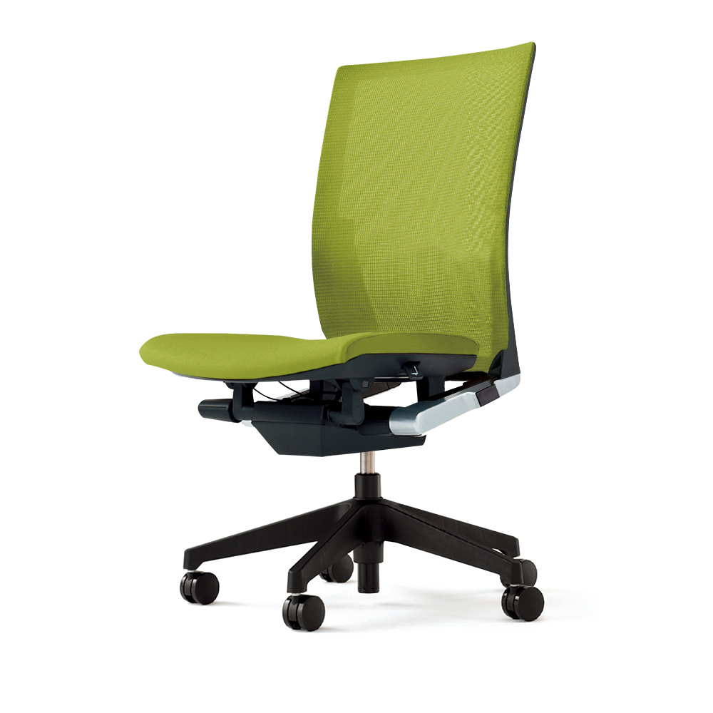 ヴェントチェア （ Vento chair ） KE-860JB-T1Q6 プレーンメッシュ （ランバーサポート付）/（ブラックT）/肘なし/樹脂脚 ［モスグリーン］