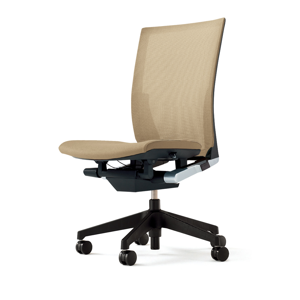 ヴェントチェア （ Vento chair ） KE-860JV1-T1Y3 プレーンメッシュ （ランバーサポート付）/（ブラックT）/肘なし/樹脂脚 ［サンドイエロー］