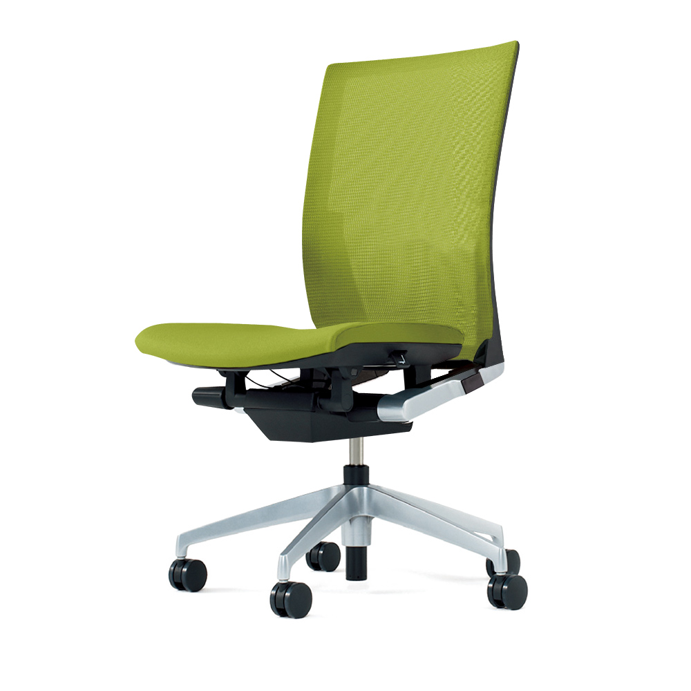 ヴェントチェア （ Vento chair ） KE-860JV1-Z5Q6 プレーンメッシュ （ランバーサポート付）/肘なし/アルミ脚（シルバーメタリック） ［Z5×モスグリーン］