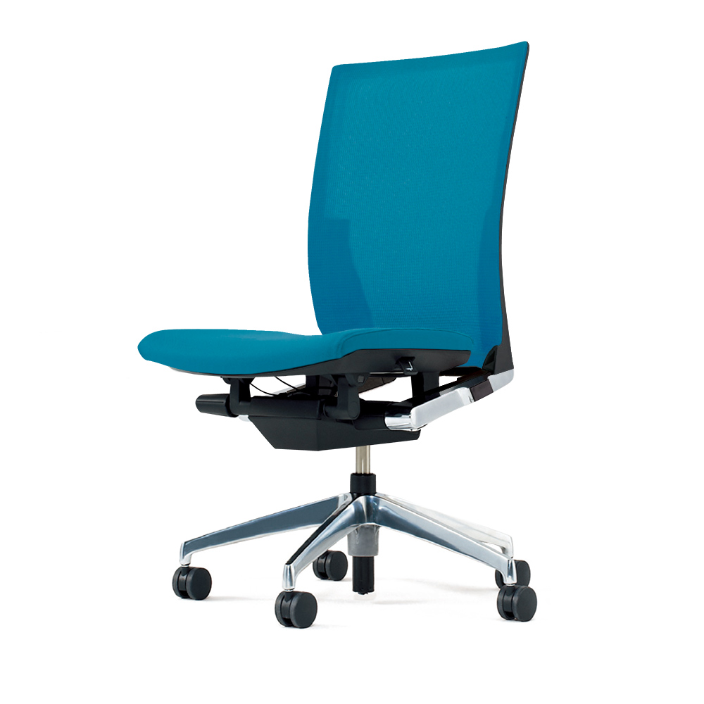 ヴェントチェア （ Vento chair ） KE-860JV1-Z9A3 プレーンメッシュ （ランバーサポート付）/肘なし/アルミ脚（アルミミラー） ［Z9×ストロングブルー］