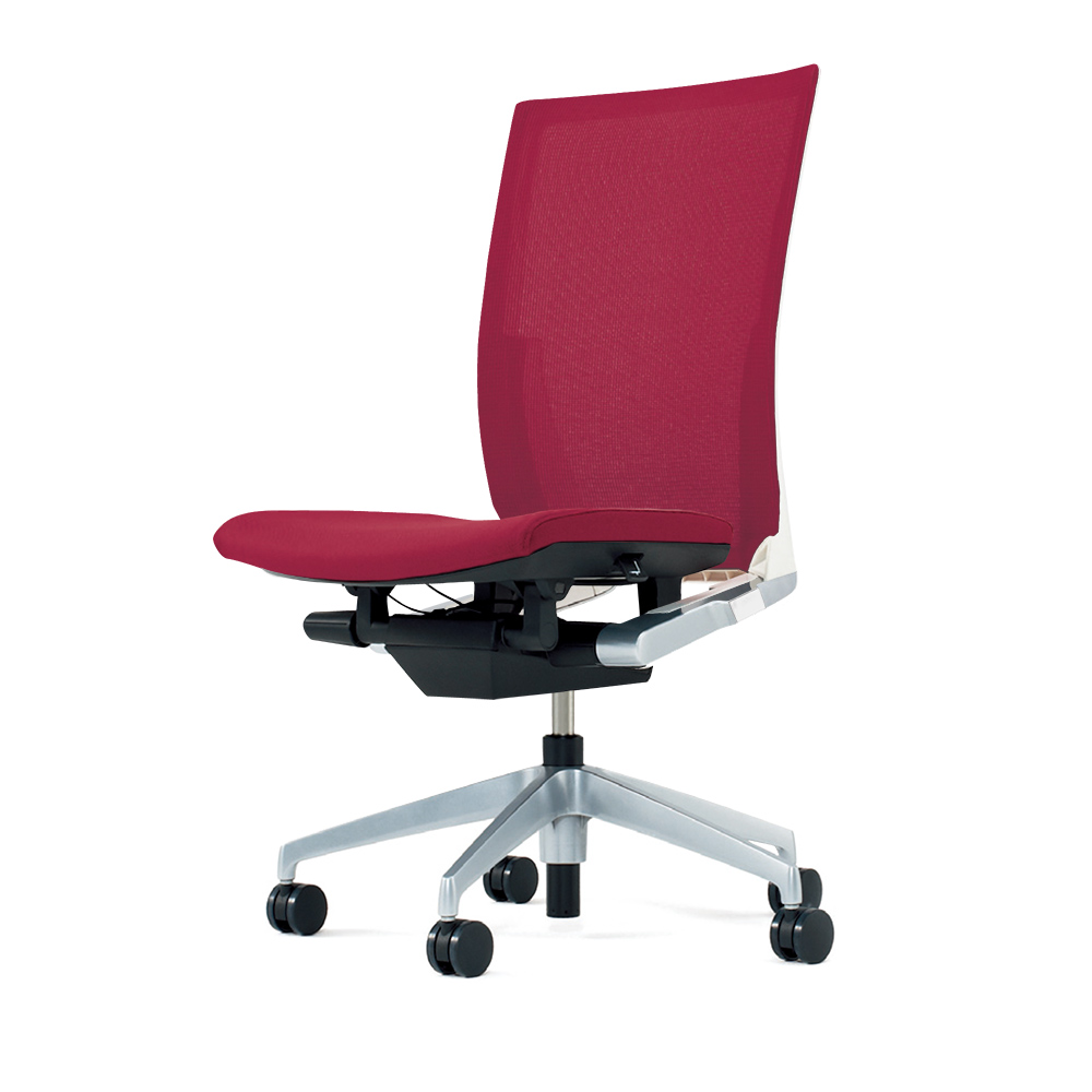 ヴェントチェア （ Vento chair ） KE-860JV1-ZLM4 プレーンメッシュ （ランバーサポート付）/肘なし/アルミ脚（シルバーメタリック） ［ZL×ラズベリーレッド］