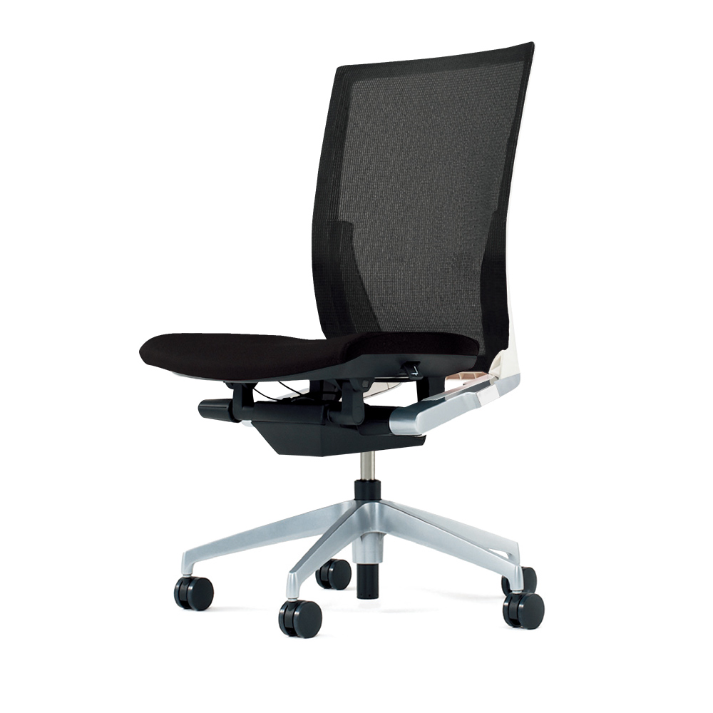 ヴェントチェア （ Vento chair ） KE-860JV1-ZLT1 プレーンメッシュ （ランバーサポート付）/肘なし/アルミ脚（シルバーメタリック） ［ZL×ブラックT］