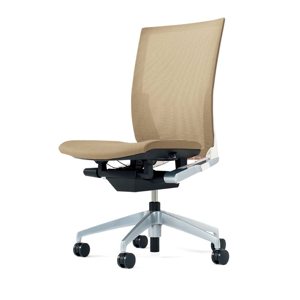 ヴェントチェア （ Vento chair ） KE-860JV1-ZLY3 プレーンメッシュ （ランバーサポート付）/肘なし/アルミ脚（シルバーメタリック） ［ZL×サンドイエロー］