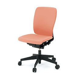 フルゴチェア KF430DLM-T1M6 ハイバック ビニールレザー張り 肘なし [ ベース : ブラックT / 張地 : コーラルピンク] ( 抵抗ウレタン双輪キャスター )