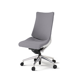 アクトチェア KG-410PSH-ZWW6 プレーンクロスバック ハイバック アルミミラー脚 肘なし ランバーサポート ハンガー  ［ZW×W6/ライトグレーW］