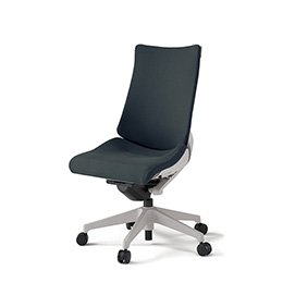 アクトチェア KG-430PS-GNW2 プレーンクロスバック ハイバック 樹脂脚 肘なし ランバーサポートなし  ［GN×W2/オフブラックW］