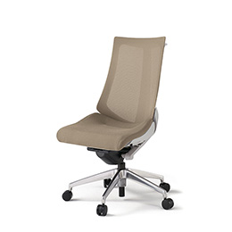 アクトチェア KG-470JVH-ZNY3 プレーンメッシュバック ハイバック アルミミラー脚 肘なし ランバーサポートなし ハンガー  ［ZN×Y3/サンドイエロー］