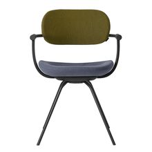 [ 公式ストアモデル ・ 組立式 ] バーテブラ03 ( vertebra03 ) 4本脚 （ 座面回転 ） KG855KCT14C23C 本体 : T1 / ブラックT KC張地コンビ張り 座 : 14 / Granite×背 : 23 / Fern ]
