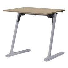 折りたたみテーブル レスパス 幕板なし 棚付 750×600mm ［脚：シルバーメタリック/天板：アッシュドオークM］ THT-076LS1-ZM