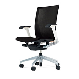 ヴェントチェア （ Vento chair ） KE867JA1-ZLT1T5 ストライプレイヤーファブリック （ランバーサポート付）/可動肘付/アルミ脚（シルバーメタリック） ［ZL×T5_グレーT］